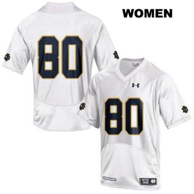 Notre Dame Fighting Irish Women's Micah Jones #80 White Under Armour No Name Authentic Stitched College NCAA Football Jersey HZK7199OG
